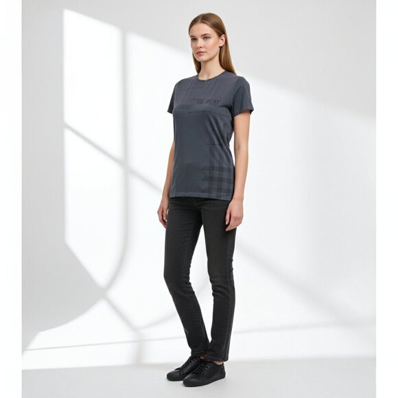 Burberry the Beat For Men Fragrance Series Short Sleeve Tee Blue Gray Women M